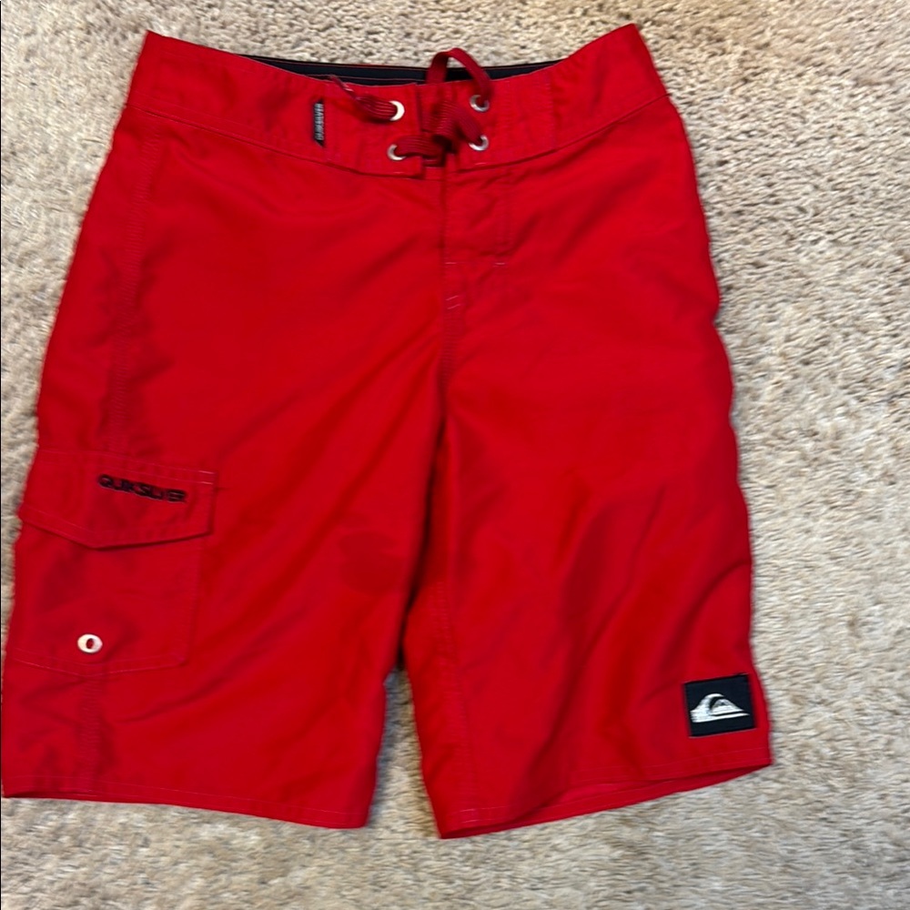 Quiksilver Red Hybrid Shorts Quick-Dry Drawstring